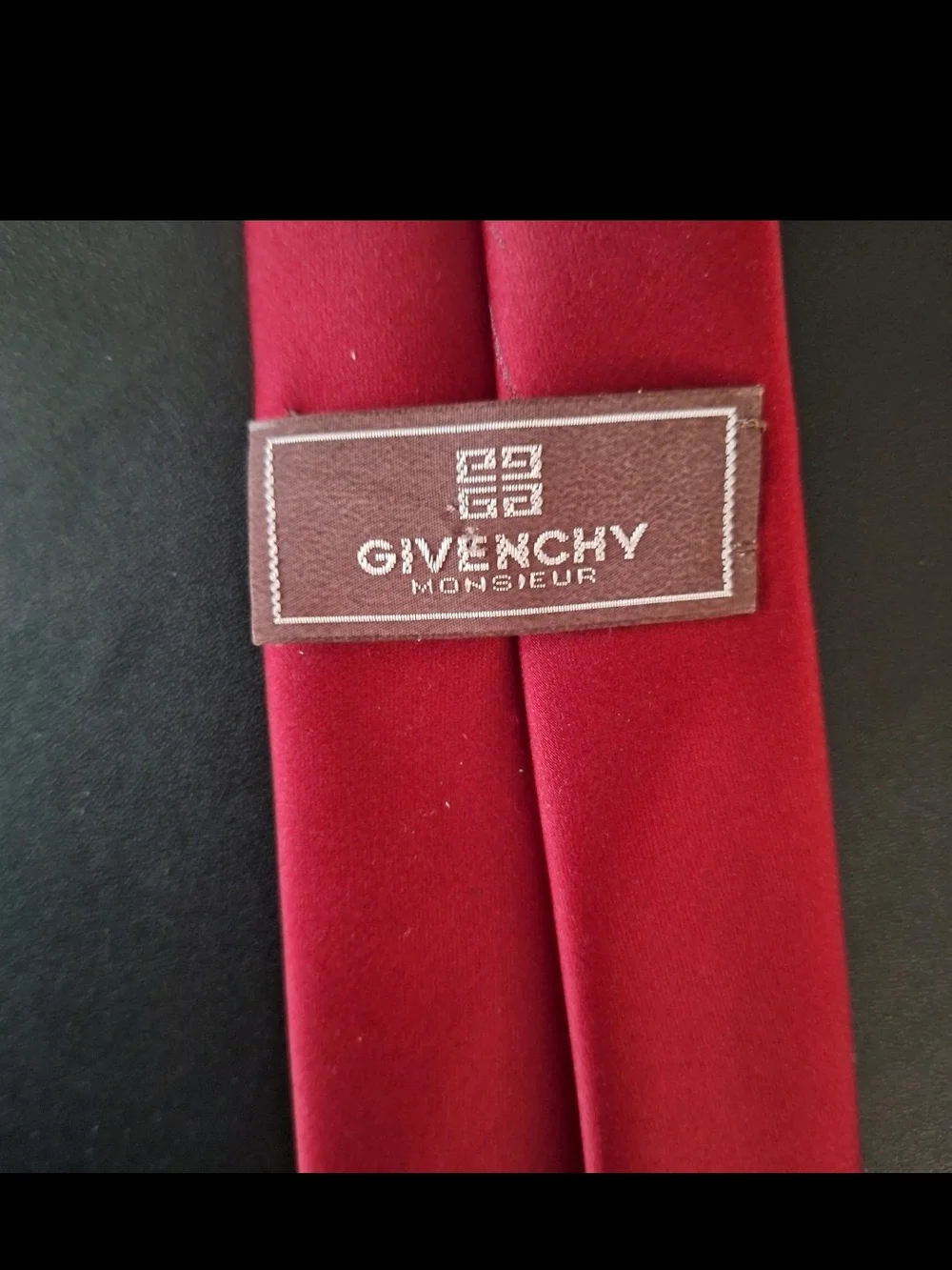 Vtg Givenchy Tie Red 55×3 inches Polyester